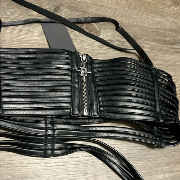 NWT Dolls Kill / Darker Wavs Black Pitch Strappy 3-Piece Lingerie Set - Picture 9 of 10